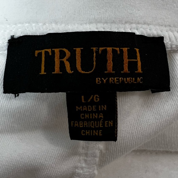 Truth by Republic 2-PC Ivory Lounge Pants & Jogger Hoodie Jacket Women Large - Picture 14 of 15